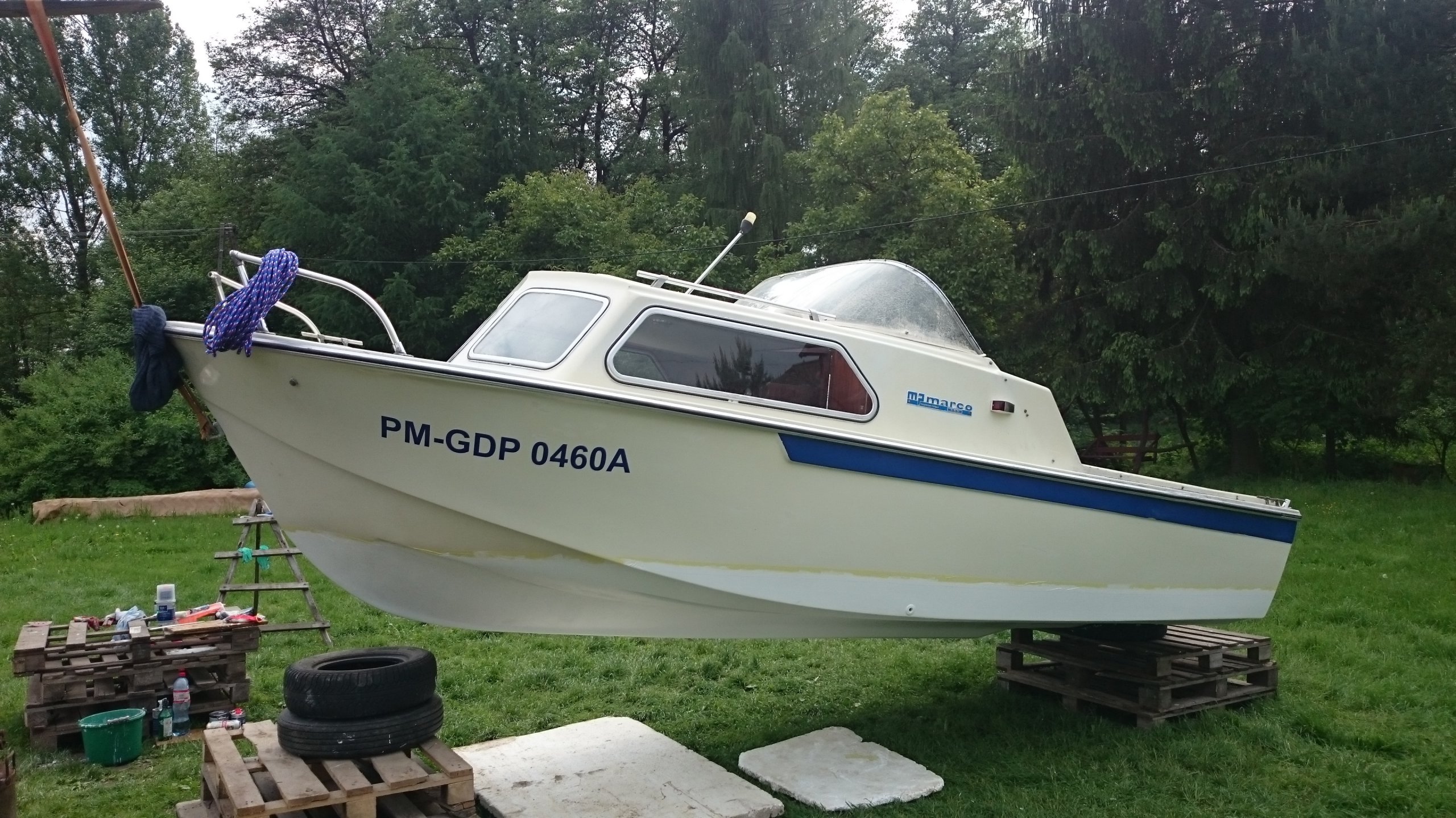 Kiedy łódź Motorowa Płynie Z Prądem Rzeki Łódź Motorowa kabinowa - silnik YAMAHA 20hp z 2016 - 7267489915
