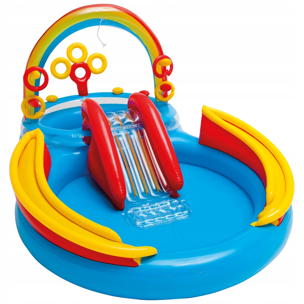 Intex 57453NP Nafukovacie vodné ihrisko pre deti 297x193x135 cm Dúha