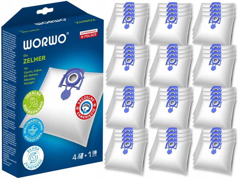 48 X Worki Do Odkurzacza Zelmer Odyssey 49.4000 ZVC100B Elf 2 3 ZMB02 Worwo