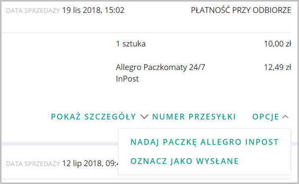 Send the Allegro InPost package