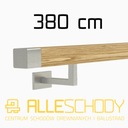 фото mini №1, Handrail wall-mounted wooden 40x40 380cm oak color