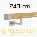фото mini №1, Handrail wall-mounted wooden 40x40 240cm oak color