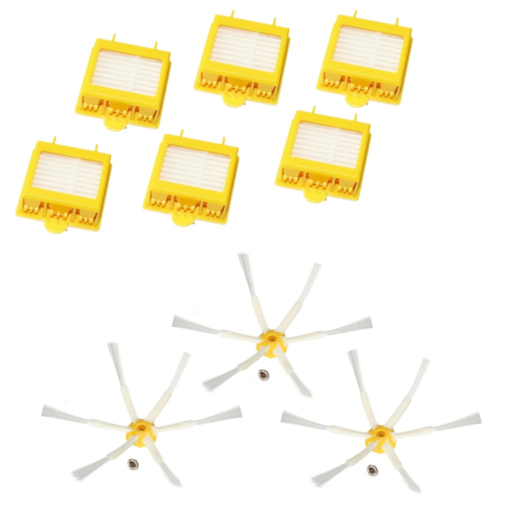 6x Hepa filtr 3x boční kartáč 6-r Roomba 700