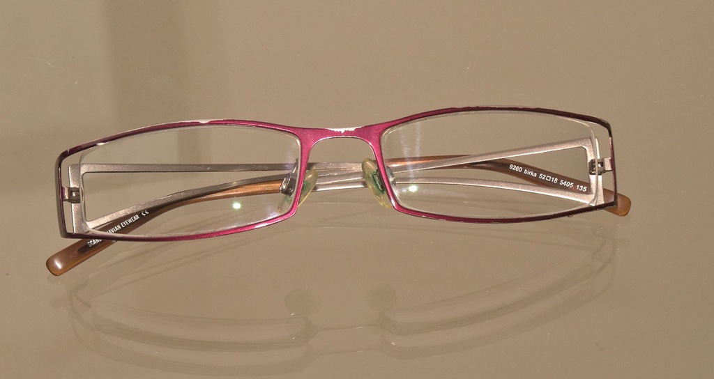 BIRKA 9260 okulary oprawki fioletowe metalowe -3,0