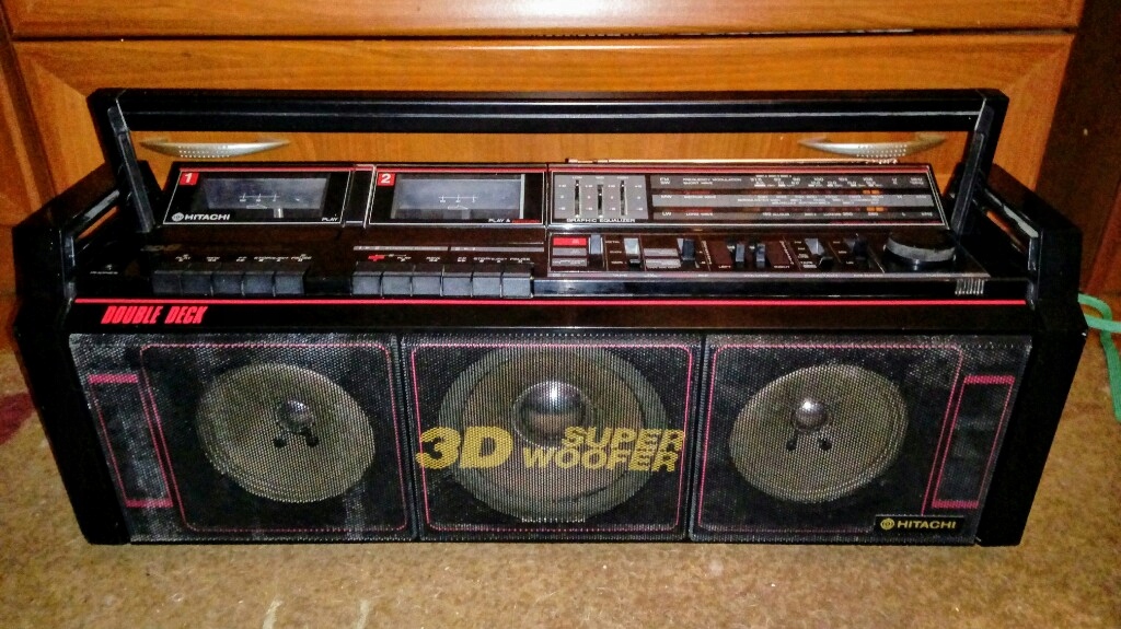 HITACHI TRK 3D8 boombox w wooferem '80 7664098022 oficjalne