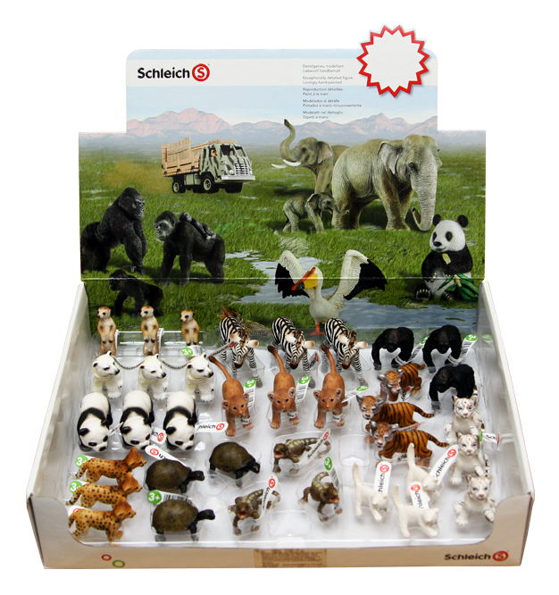 SCHLEICH Młode Dzikie zwierzęta Pudełko Display