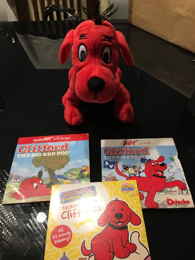 Clifford czerwony pies pluszak i 3 filmy