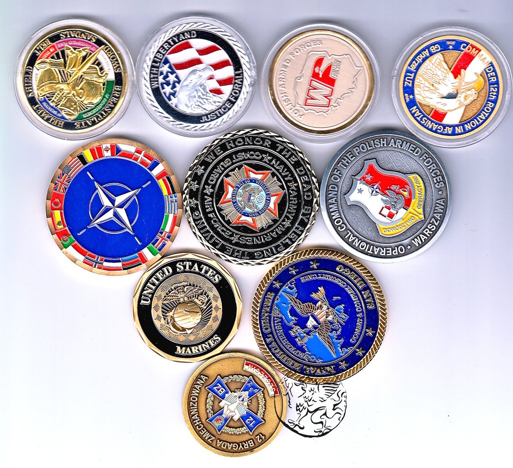 Polska, kolekcja 11 Coinów wojskowych 7412103935