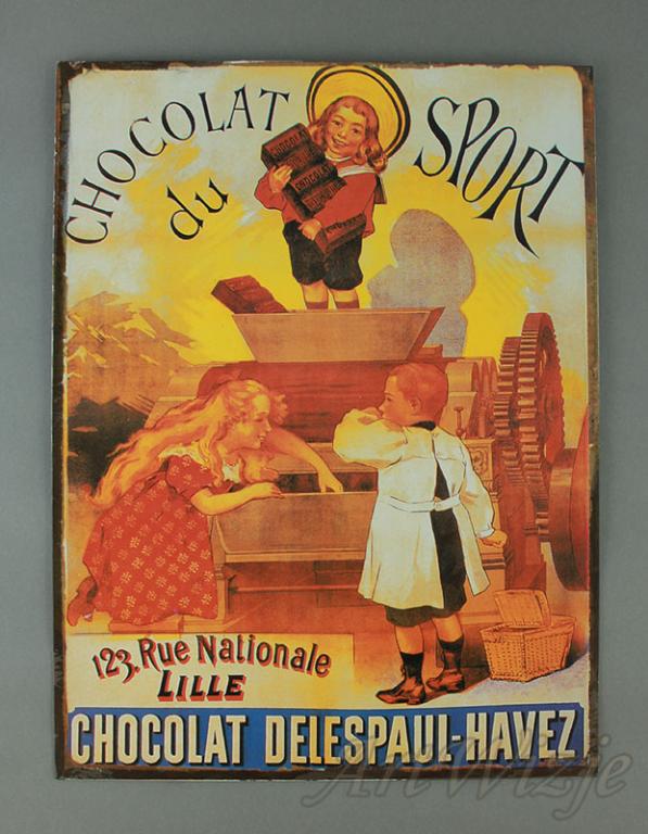 Reklama batoników plakat retro do cukierni blacha