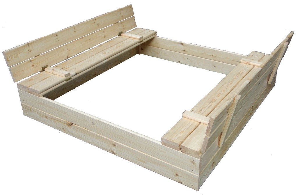 Piaskownica Ma Wymiary Zewnętrzne 4m Na 3m Wnętrze Piaskownicy Piaskownica drewniana zamykana 125x125cm !!! - 7355585296 - oficjalne