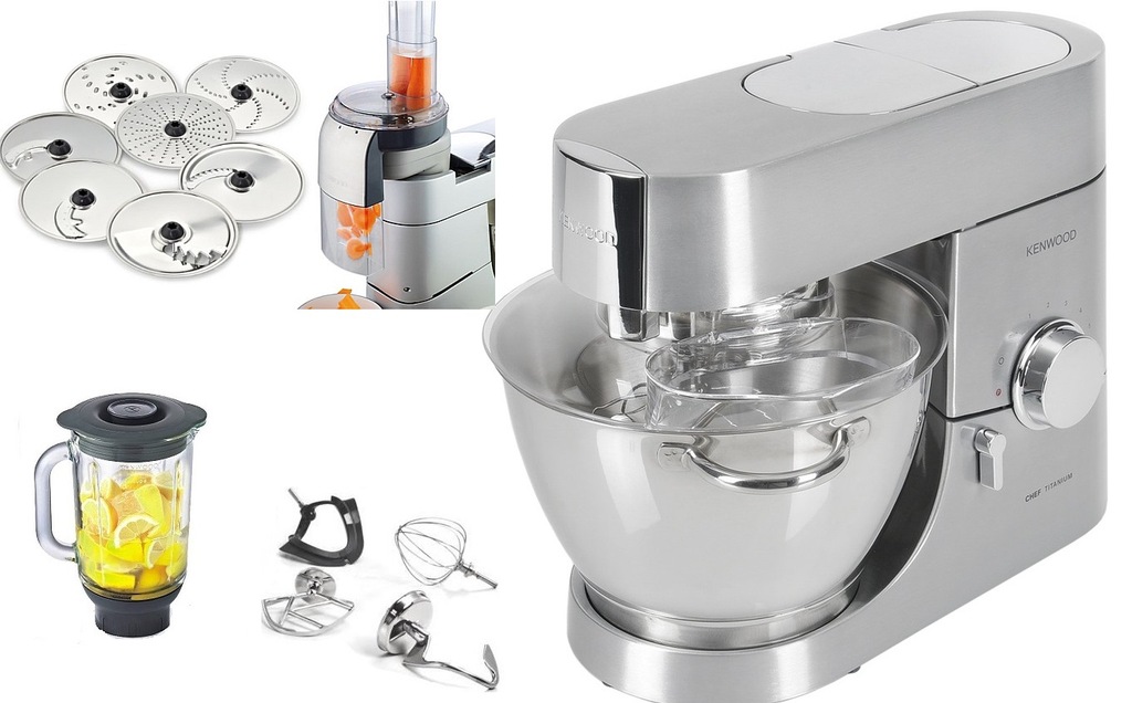 2 ROBOT KENWOOD CHEF TITANIUM KMC053 + PRZYSTAWKI