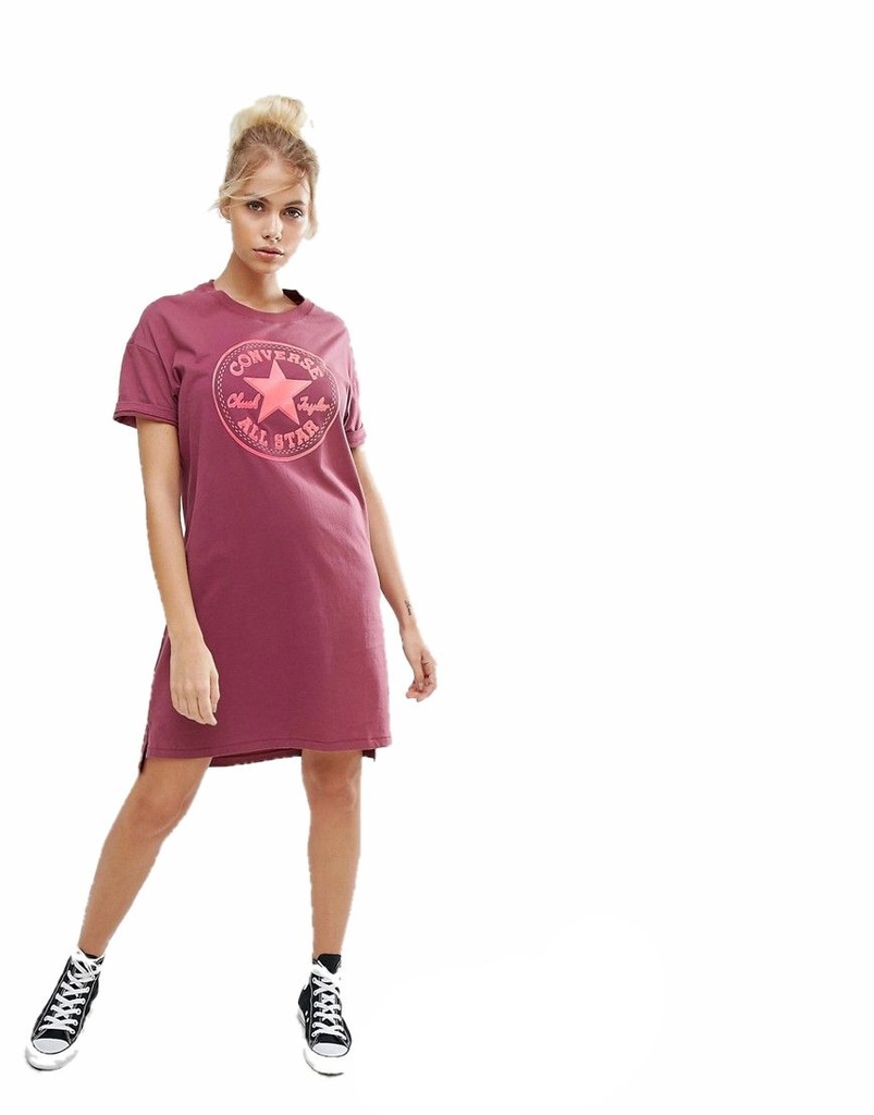 CONVERSE sukienka BURGUND t-shirt LOGO XXL 44