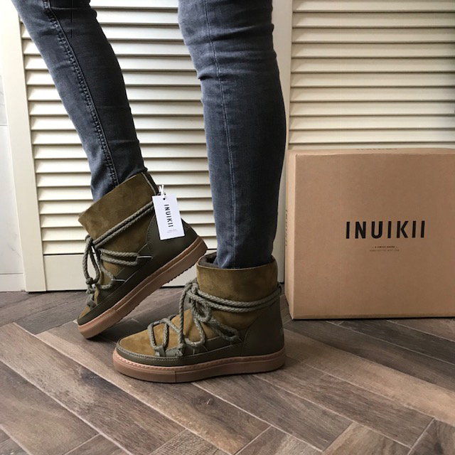 Śniegowce INUIKII Sneaker, rozmiar 38 oliwkowe