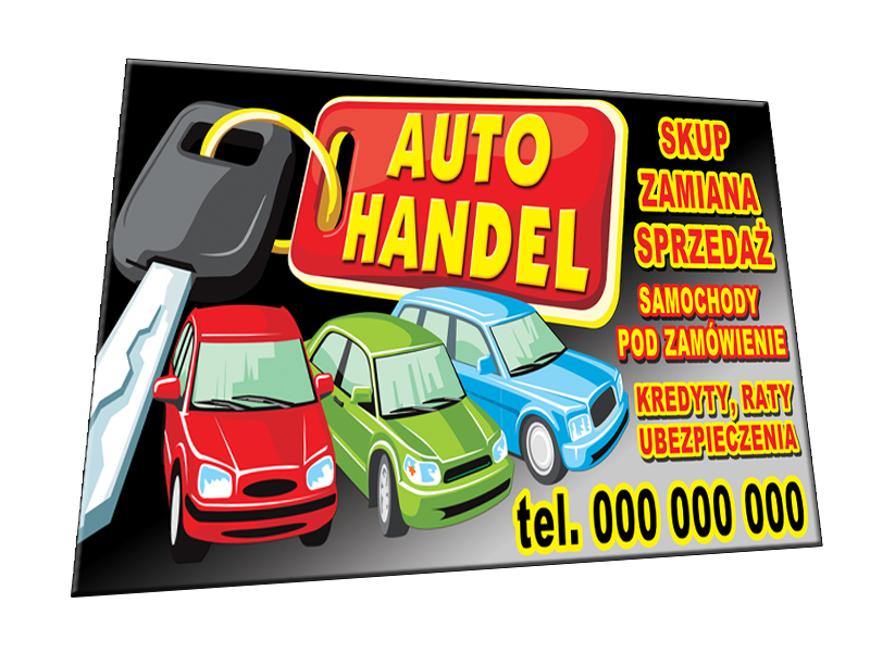 SZYLD DIBOND 150x75 AUTO KOMIS HANDEL SPRZEDAŻ