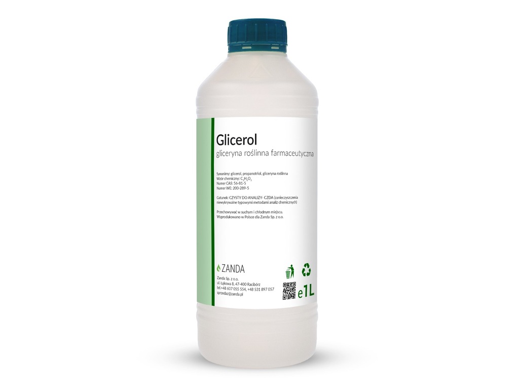 GLICEROL GLICERYNA FARMACEUTYCZNA ROŚLINNA 1L