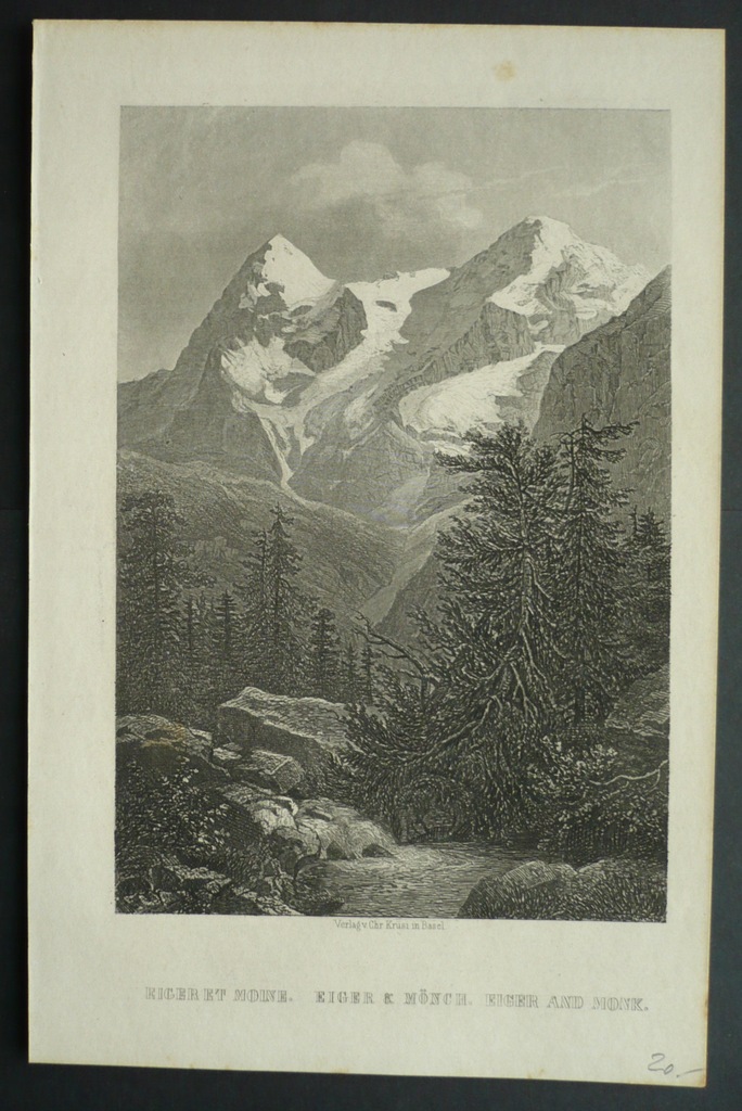 Alpy góra Eiger i Munch, oryg. 1839