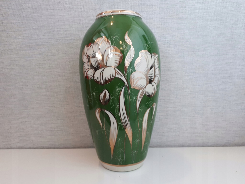 Wazon porcelana Chodzież zielony Lilie 793/18-2
