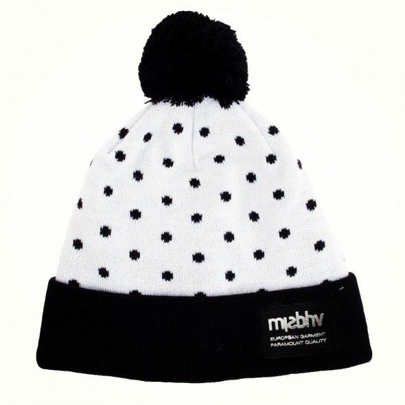 MISBEHAVE misbhv czapka zimowa grochy beanie