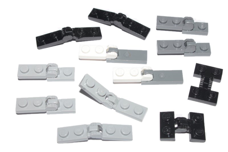 888*LEGO PŁYTKI 1x2 1x3 ZAWIASY ZĄBKOWANE KOLOROWE