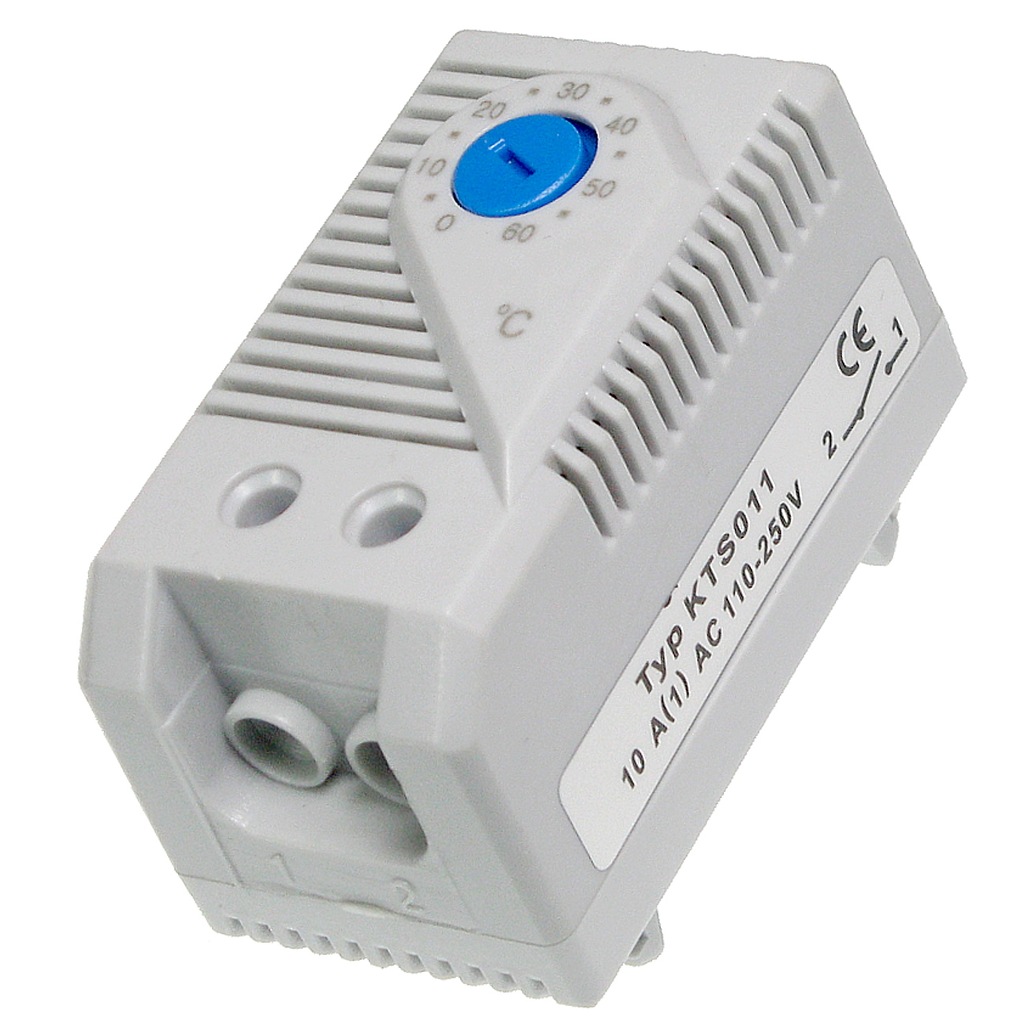 Termostat 0-60C na szynę DIN 250V 10A do szafy RAC