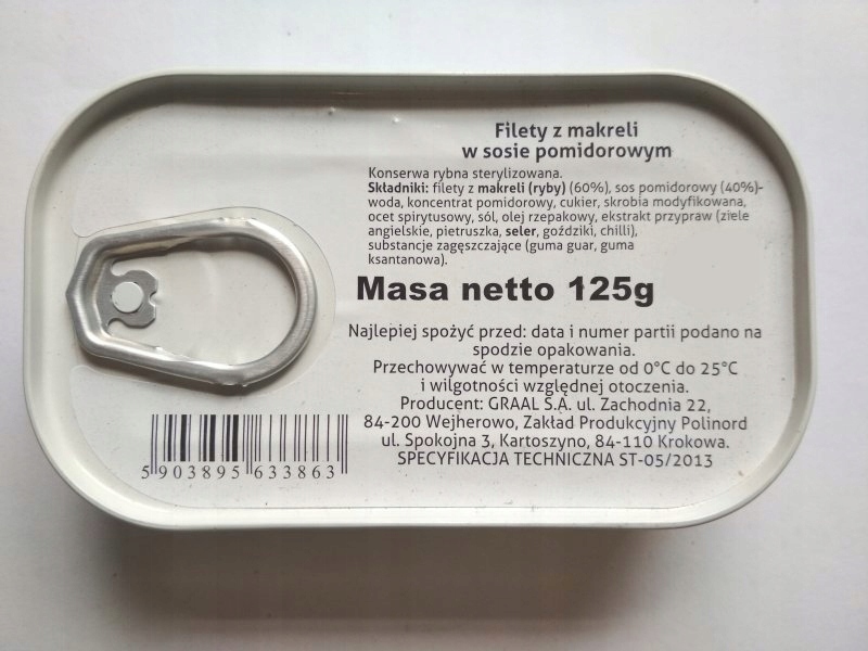 RACJA ŻYWNOŚCIOWA FILETY Z MAKRELI W SOSIE + DŻEM