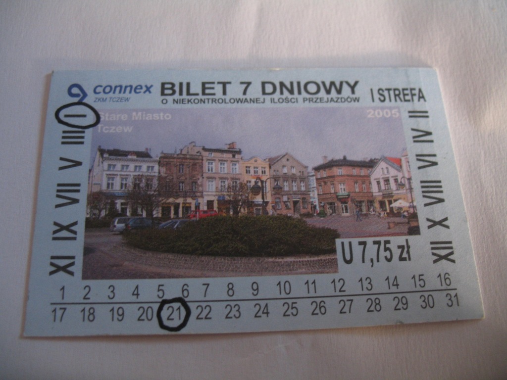Bilet ZKM Tczew 7 dniowy 
