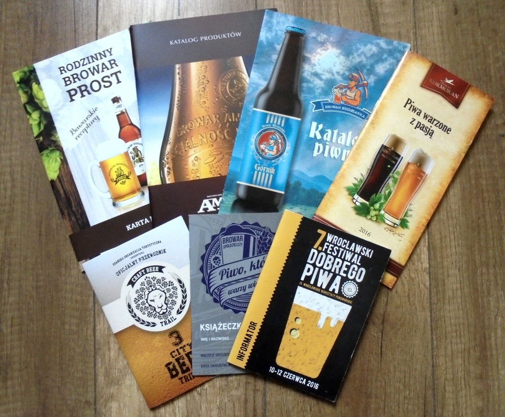Piwo, browary - zestaw broszur 7 sztuk
