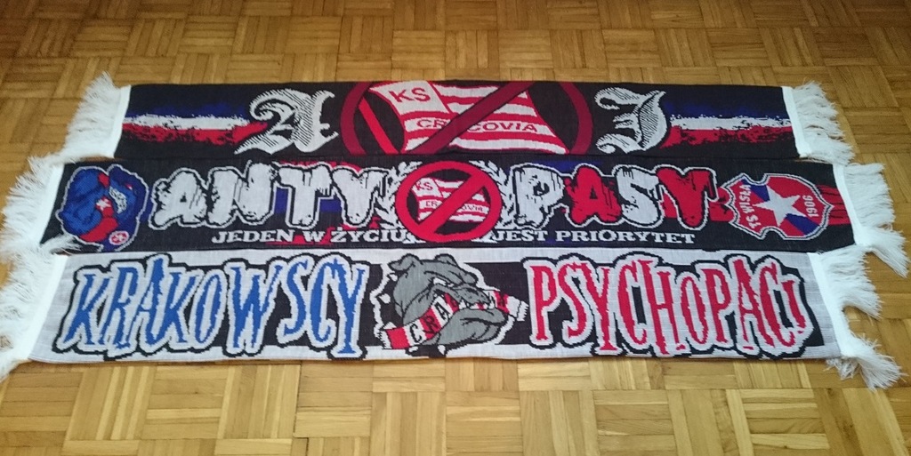 Wisła Kraków szalik/ szaliki zestaw 3 anty