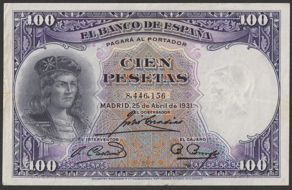 Hiszpania     100 peset     1931 r.