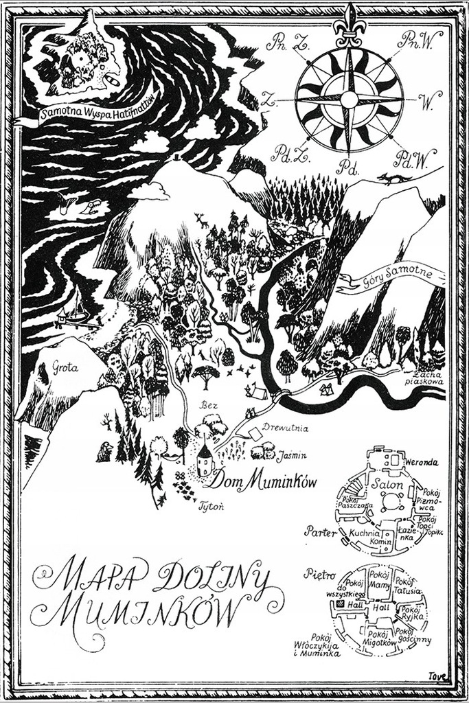 Plakat Muminki Mapa Doliny Muminków Moomins