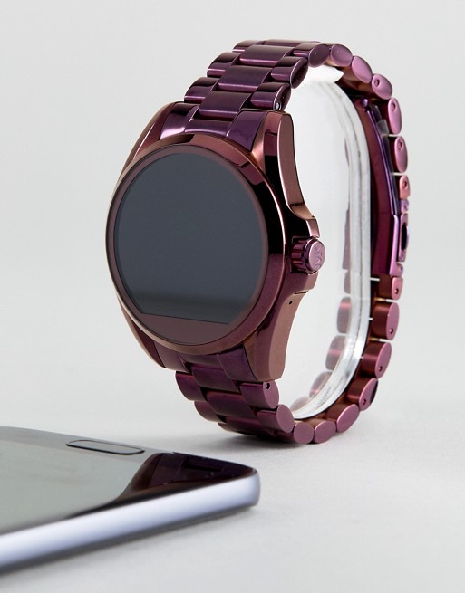 michael kors access mkt5017 bradshaw bracelet smart watch in purple