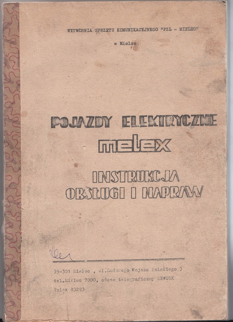 Pojazdy elektryczne Melex Instrukcja obsługi i nap