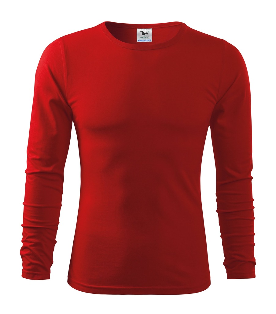 Gładka koszulka long-sleeve Fit - L / czerwony