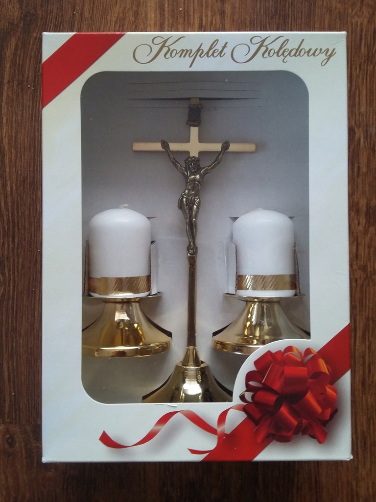 Zestaw kolędowy Lichtarzyk 22 cm+ 2 świeczki