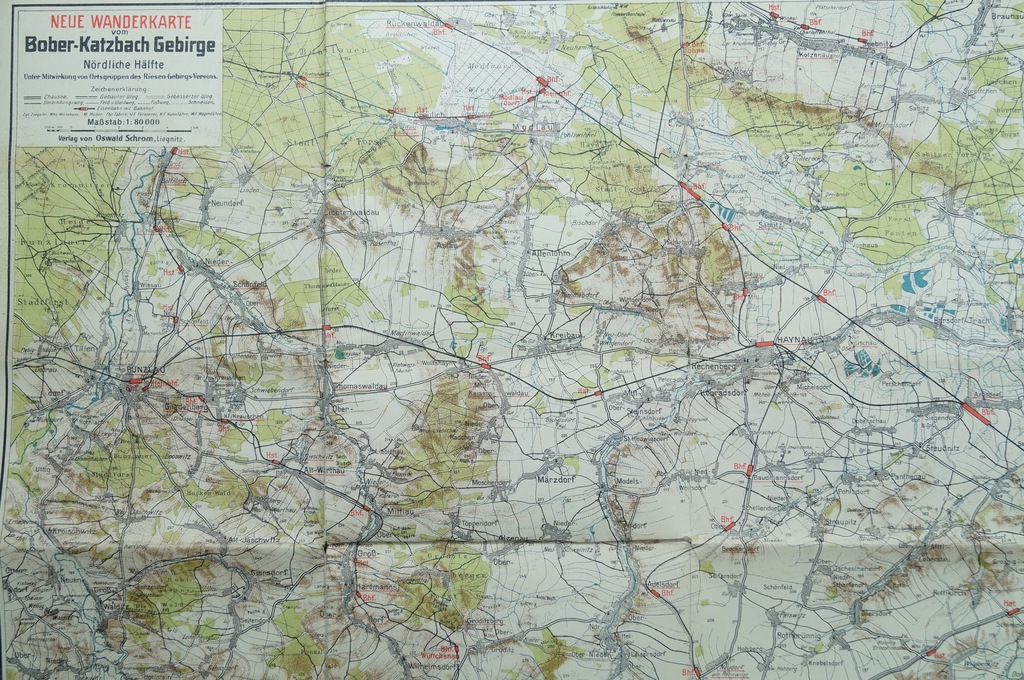Mapa Polski około 1930 Legnica Bolesławiec