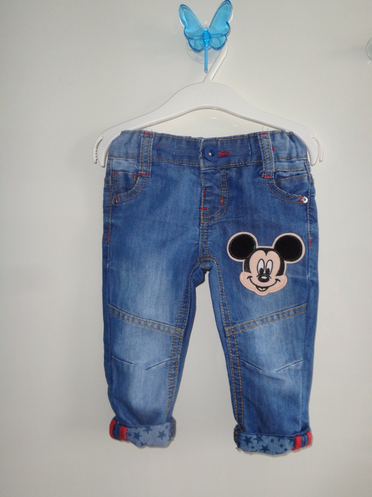 Spodnie jeansy dla chłopca 74 Myszka Miki