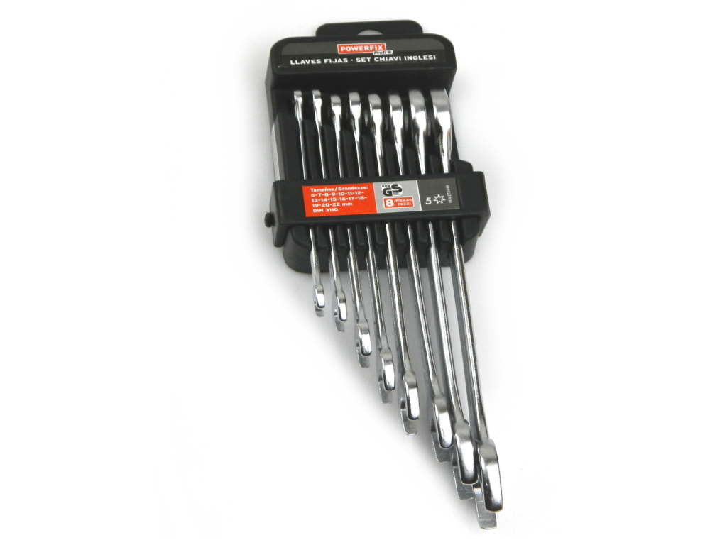 POWERFIX Klucze płaskie zestaw od 6 do 22