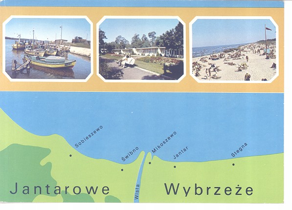 Pocztówka, Widokówka Mikoszewo Przystań Rybacka