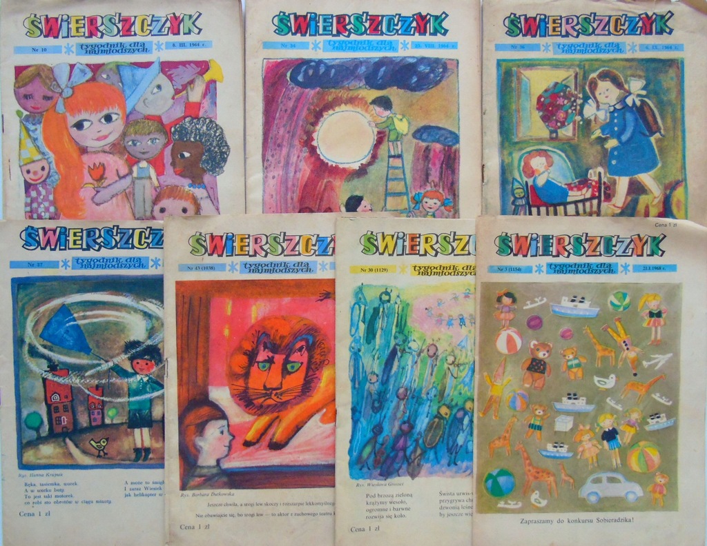 Świerszczyk tygodnik dla najmłodszych1964-68 x7