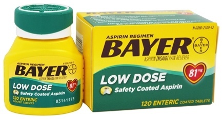 BAYER LOW DOSE ASPIRIN TABLETKI 81mg 120 SZTUK