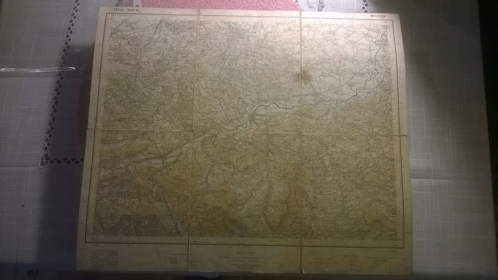MAPA WOJSKOWA 1934 R MOGILANY,WIELICZKA,MYŚLENICE