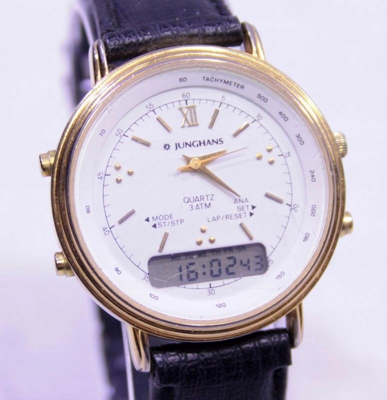JUNGHANS QUARTZ DIGITAL ANALOG LATA 1980 UNIKAT
