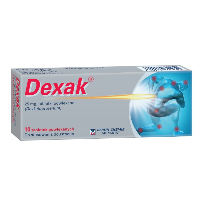 Dexak, 25 mg, tabletki powlekane, 10 szt.