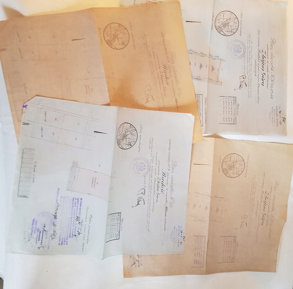 Plany działek 1930 r Radość Zbójna Góra 4szt