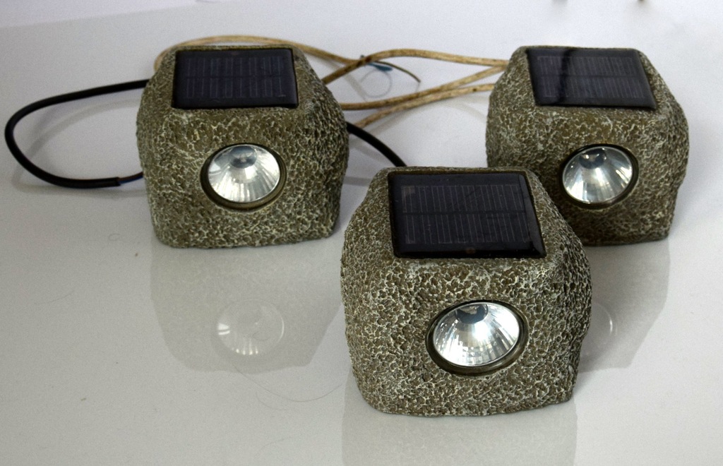 Lampy solarne imitacja kamienia 3szt.