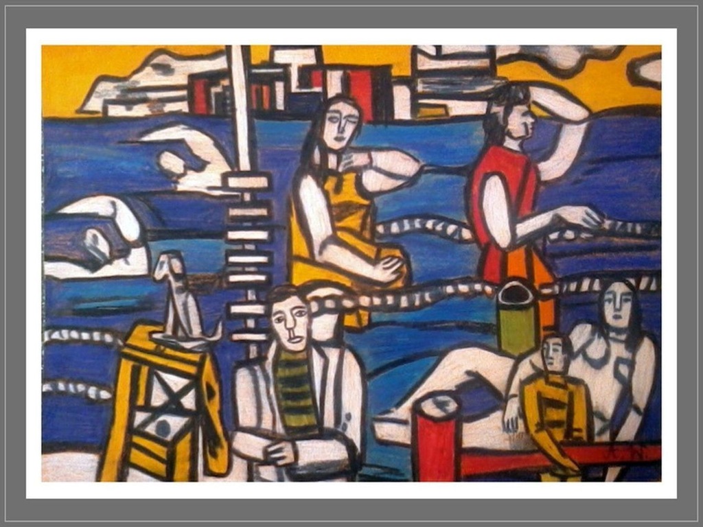 Kubizm PORTRET ART DECO obraz pastel sygnowany