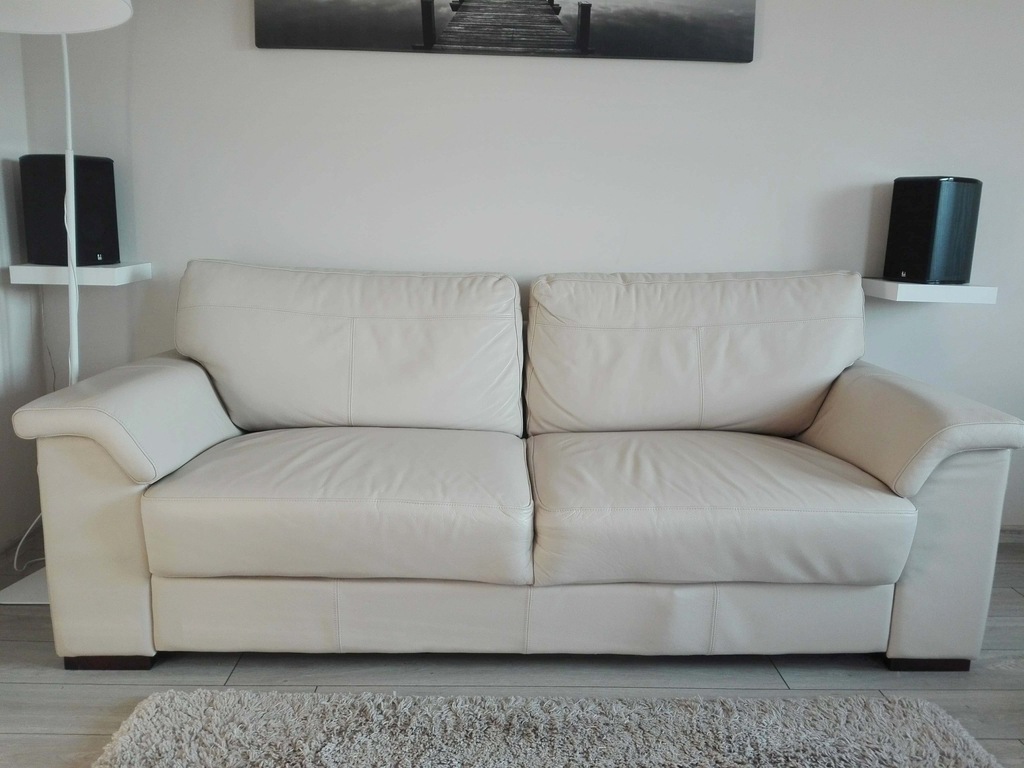 Sofa skórzana firmy Henders&Hazel- kolor ecru