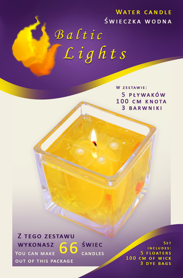 Świeczka świeca wodna Baltic Lights + knot GRATIS