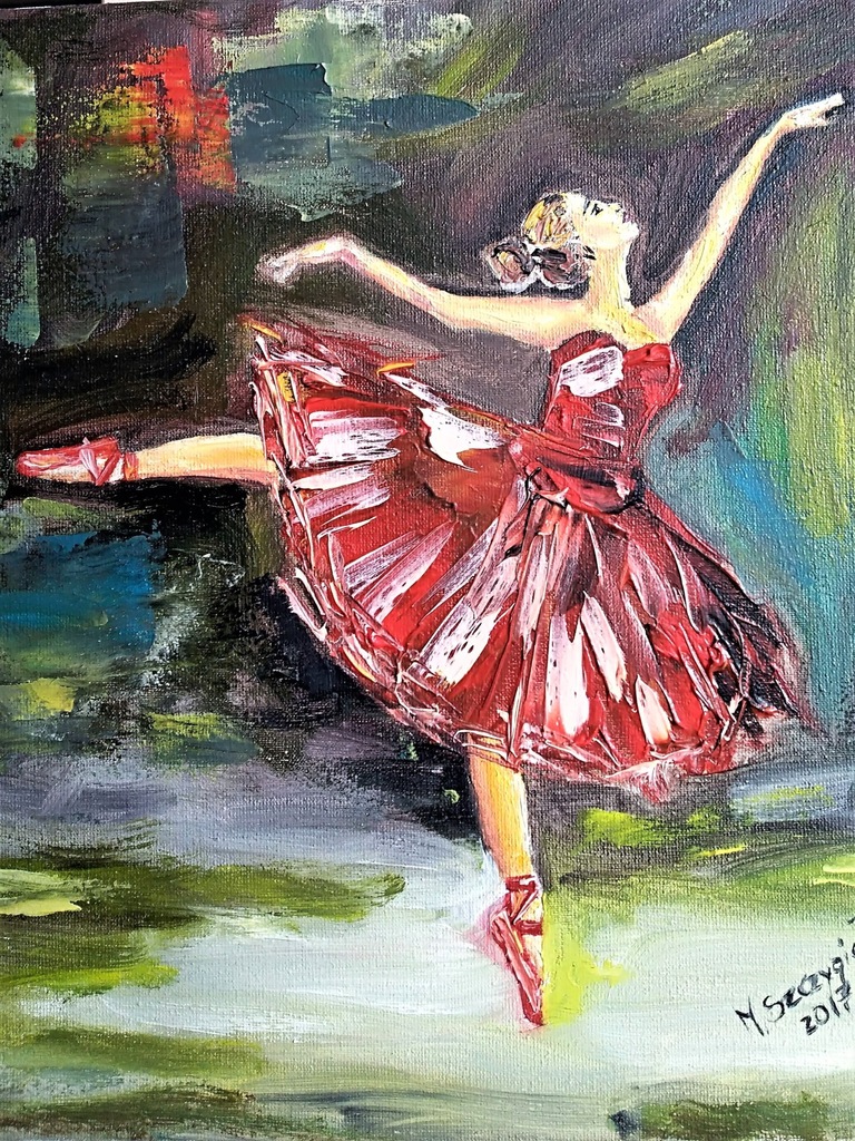 BALETNICA-OBRAZ OLEJNY 30X30CM M.SZ.