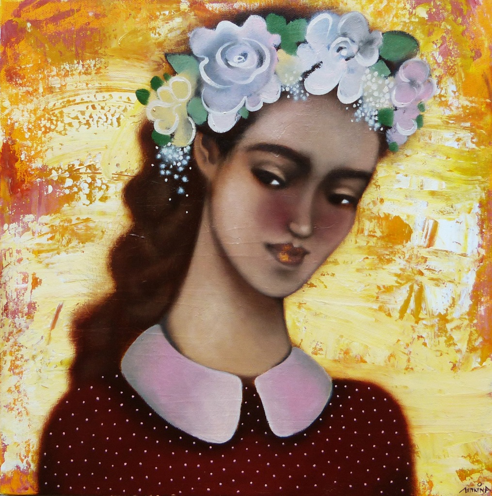 AGART ___ KWIATY WE WŁOSACH _____ LAPKINA __ 40x40